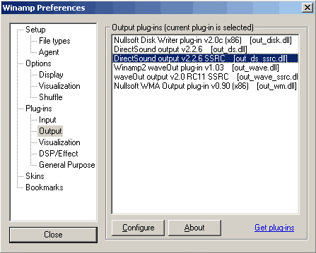 Настройка WinAMP