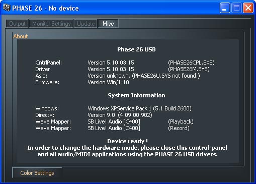 Драйверы Phase 26 USB