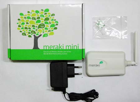 Комплект поставки маршрутизатора Meraki Mini