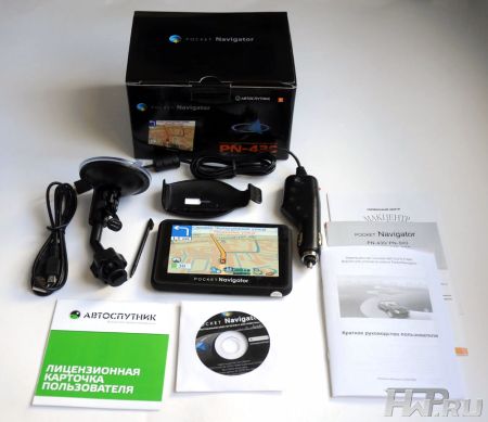 Комплект поставки GPS-навигатора Pocket Navigator PN-430