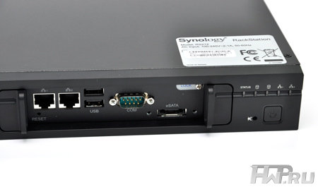 Synology RackStation RS212 - порты на лицевой стороне