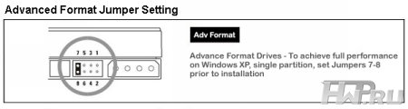 Переключение Advanced Format на винчестере