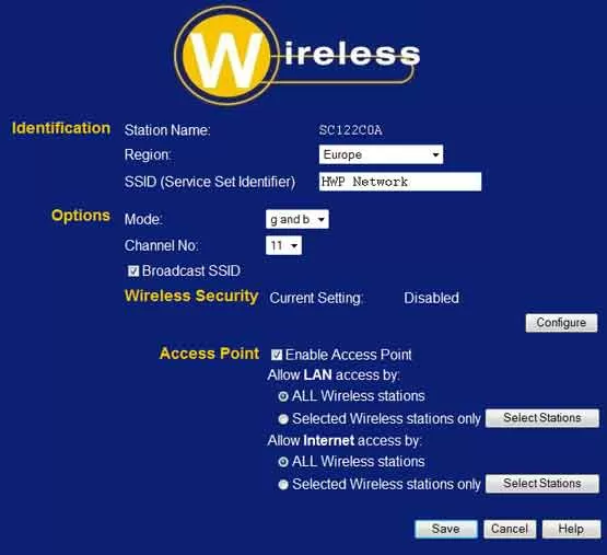 Меню настройки Level One WBR-3408