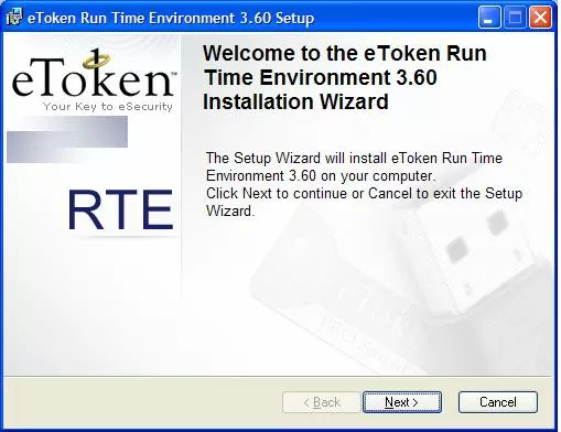 Установка на локальном компьютере eToken RTE 3.65