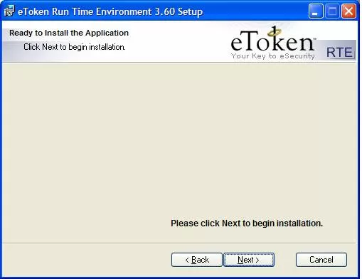 Установка на локальном компьютере eToken RTE 3.65