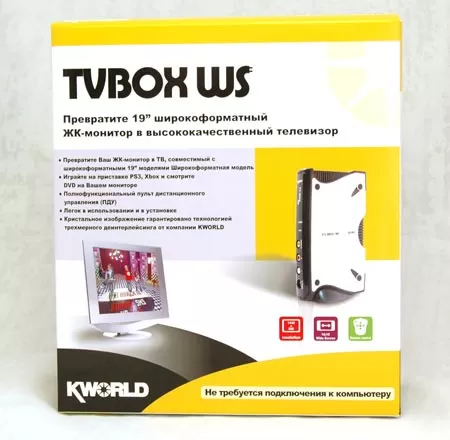 Упаковка ТВ-тюнера Kworld TVBox WS